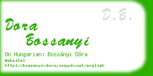 dora bossanyi business card