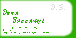 dora bossanyi business card